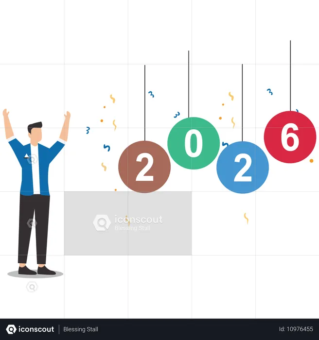 Opportunité commerciale pour la nouvelle année, nouveau plan ou stratégie commerciale en 2025  Illustration