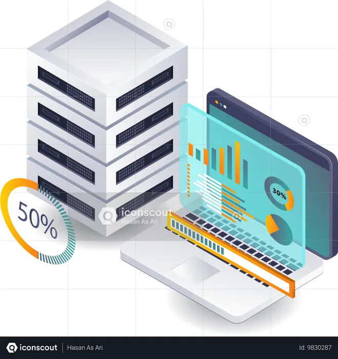 Optimieren der Datenverarbeitungsleistung in Serversystemen  Illustration