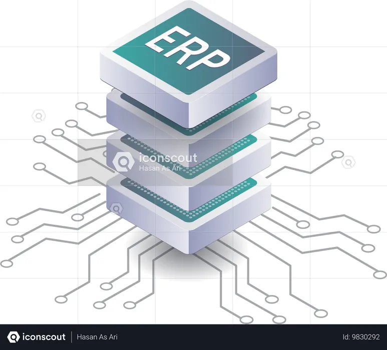 Optimierung der Geschäftsleistung mit ERP-Datenbanklösungen  Illustration