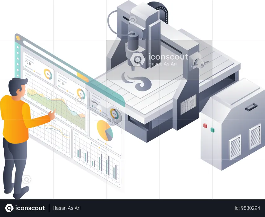 Optimizing CNC Laser Efficiency with Touchscreen Controls  Illustration