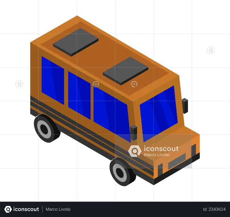 Orange School bus  Illustration