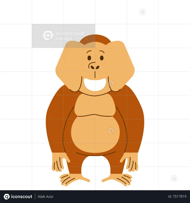 Standing Orangutan  Illustration
