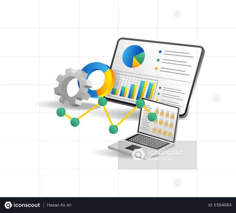 Ordner zur Geschäftsdatenanalyse  Illustration