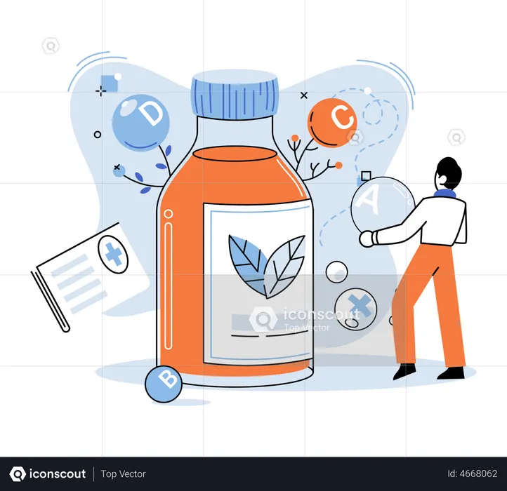 Organic vitamin drink as healthy diet  Illustration