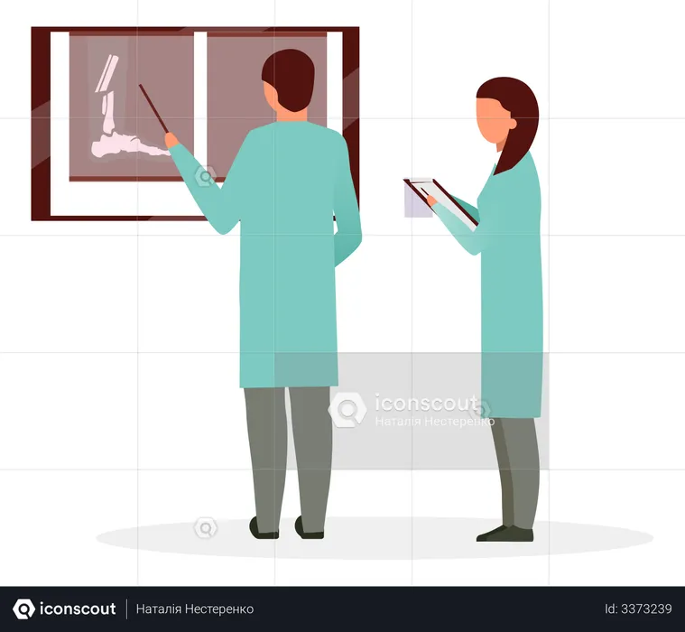 Orthopédiste lisant des rayons X  Illustration