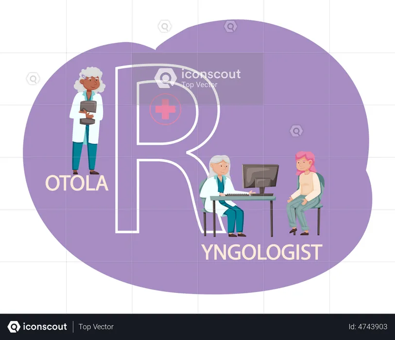Otolaryngologist doctor  Illustration
