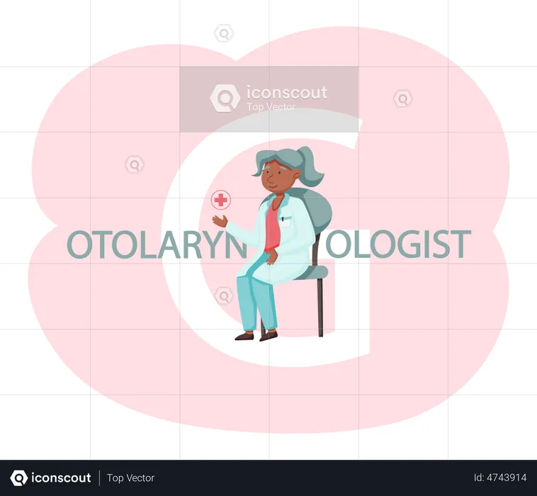 Otolaryngologist takes care of people  Illustration