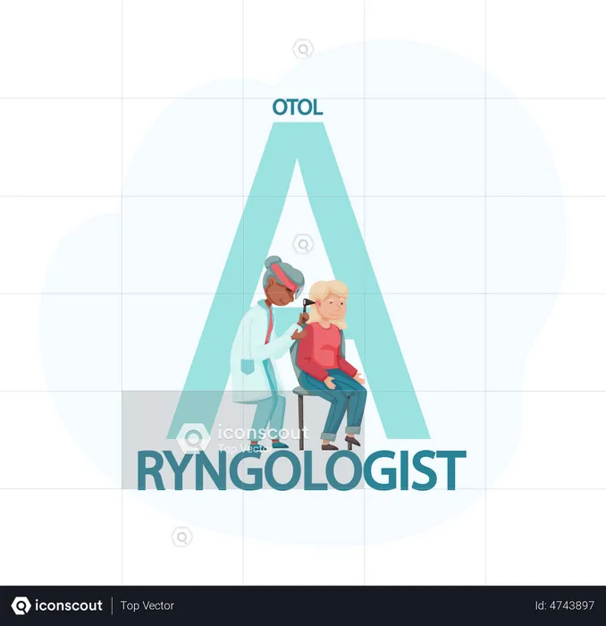 Otorhinolaryngologist treating patient  Illustration