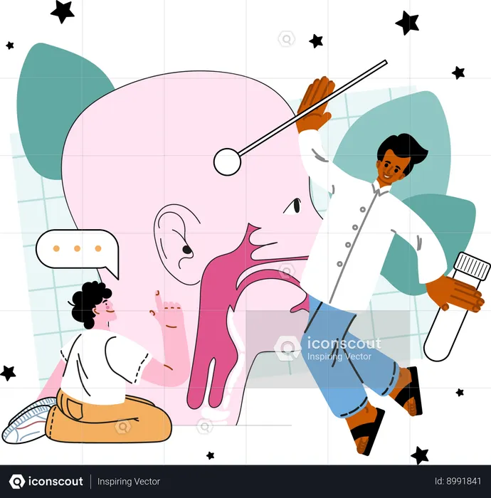 Otorhinolaryngologist treatment  Illustration