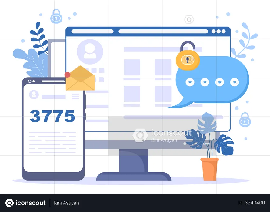 OTP Authentication Security  Illustration
