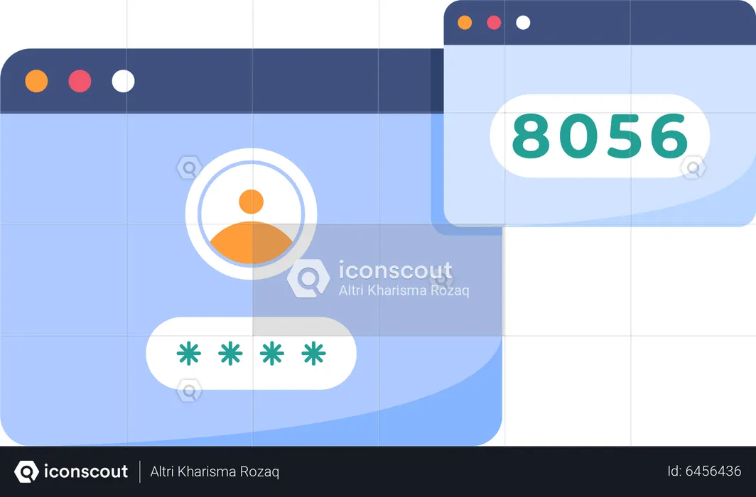 OTP Authentication security with password  Illustration
