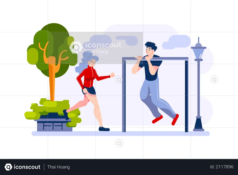 Outdoor Exercise  Illustration