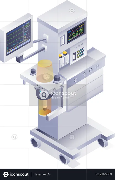 Anesthésie avec outils médicaux  Illustration