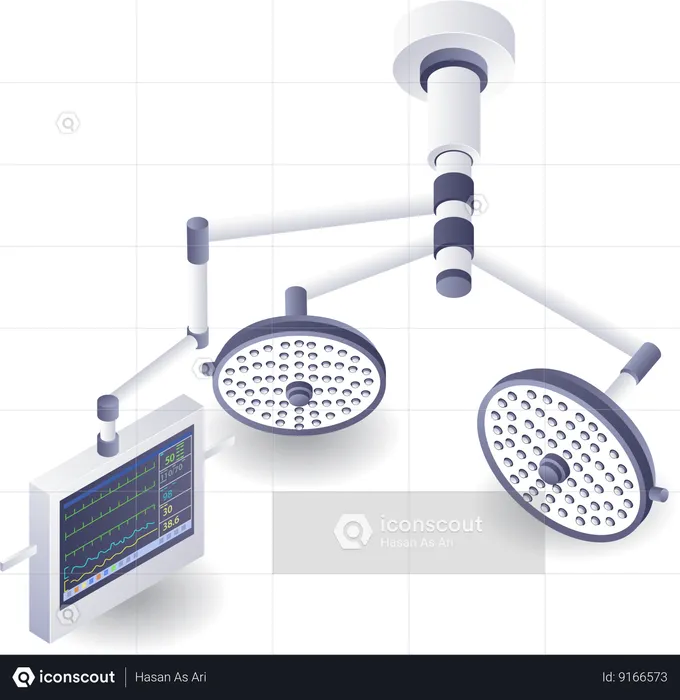 Éclairage opératoire pour outils médicaux  Illustration