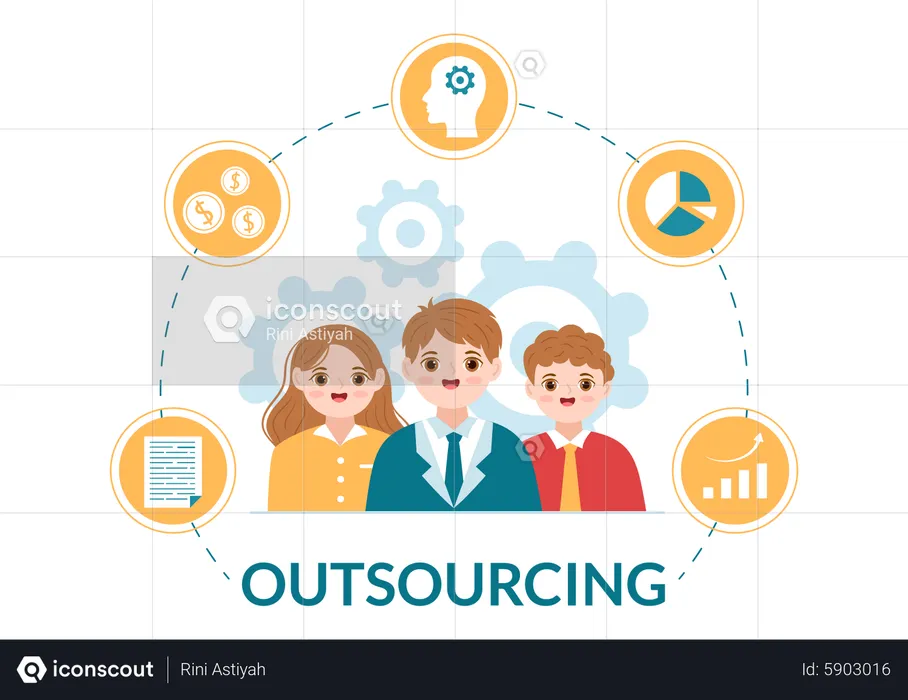 Outsourcing Business  Illustration