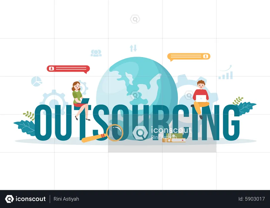 Outsourcing Business  Illustration