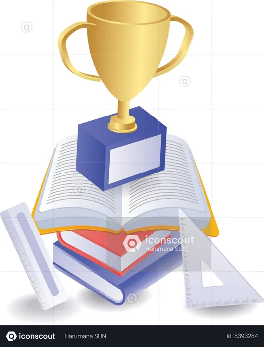 Outstanding school student trophy  Illustration