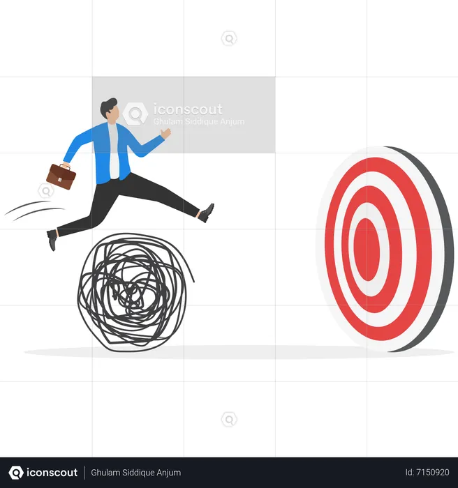 Overcoming difficulty to achieve target  Illustration