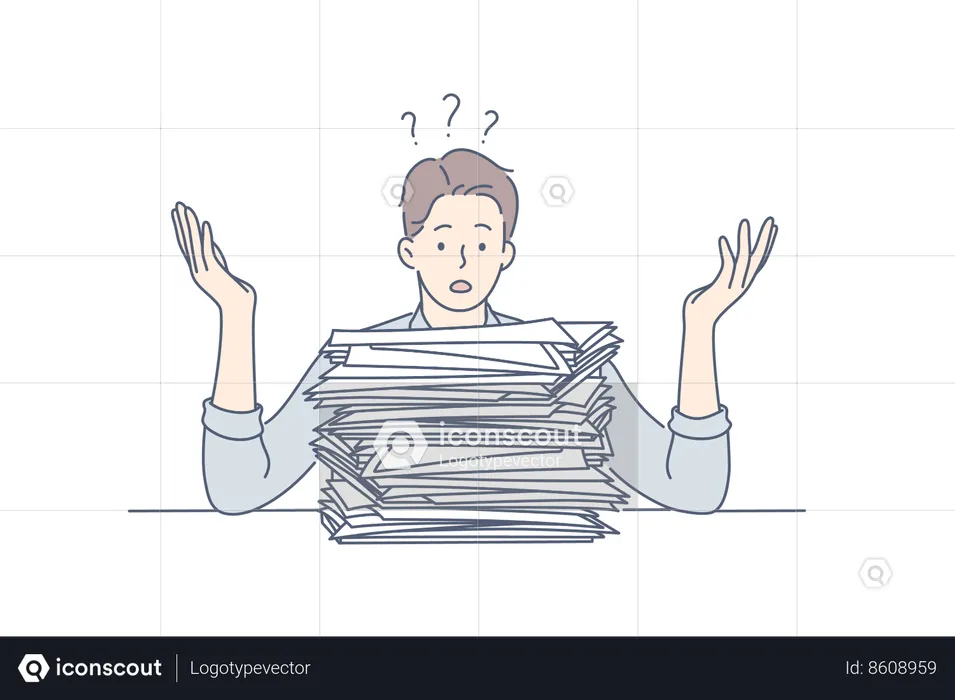 Overload work makes employee stressed  Illustration