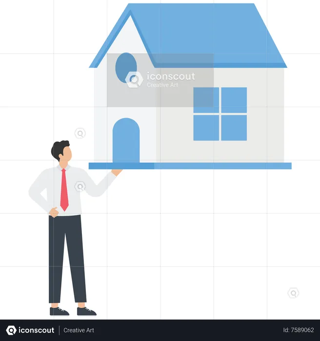 Overpay in real estate and house mortgage  Illustration