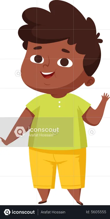 Overweight African Boy  Illustration