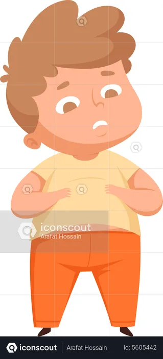 Overweight kid  Illustration