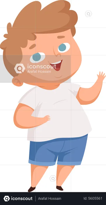 Overweight Kid  Illustration