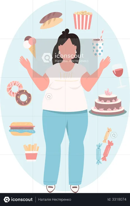 Overweight woman  Illustration
