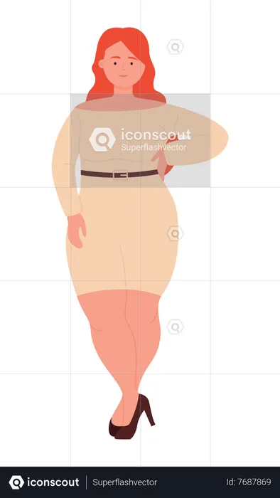 Overweight Woman  Illustration