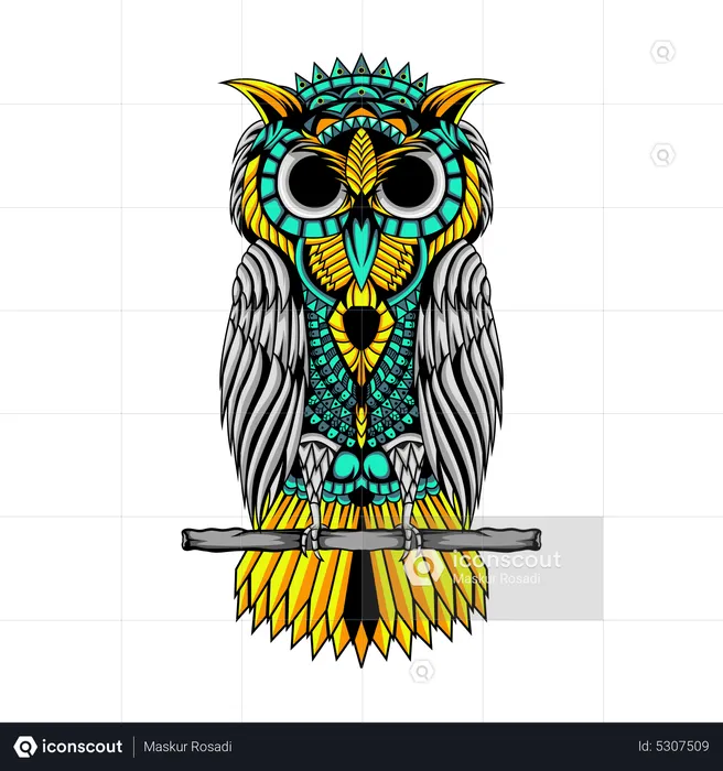 Owl Ornament  Illustration