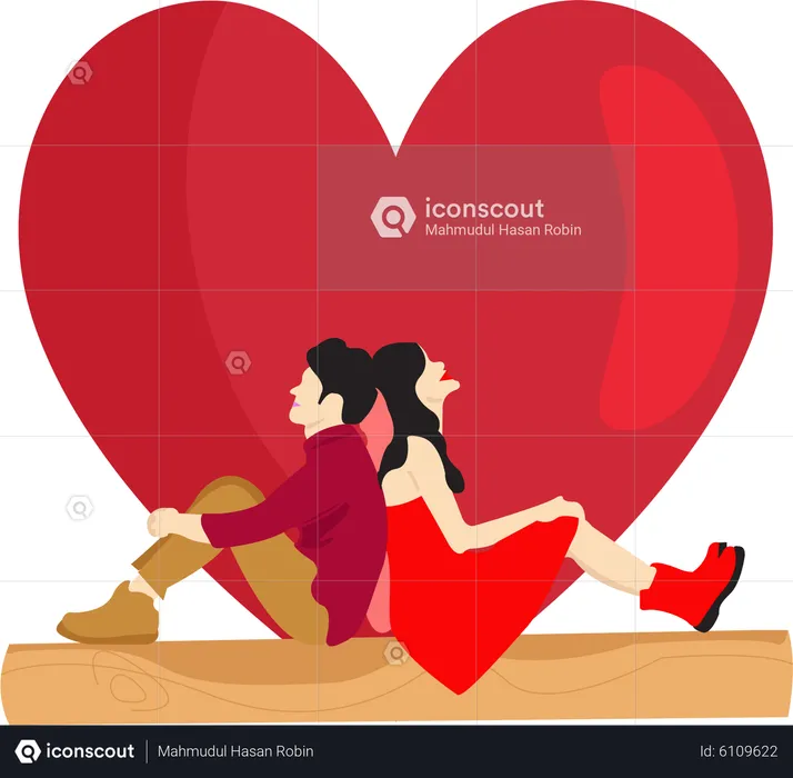 Paar Romantik Valentinstag  Illustration