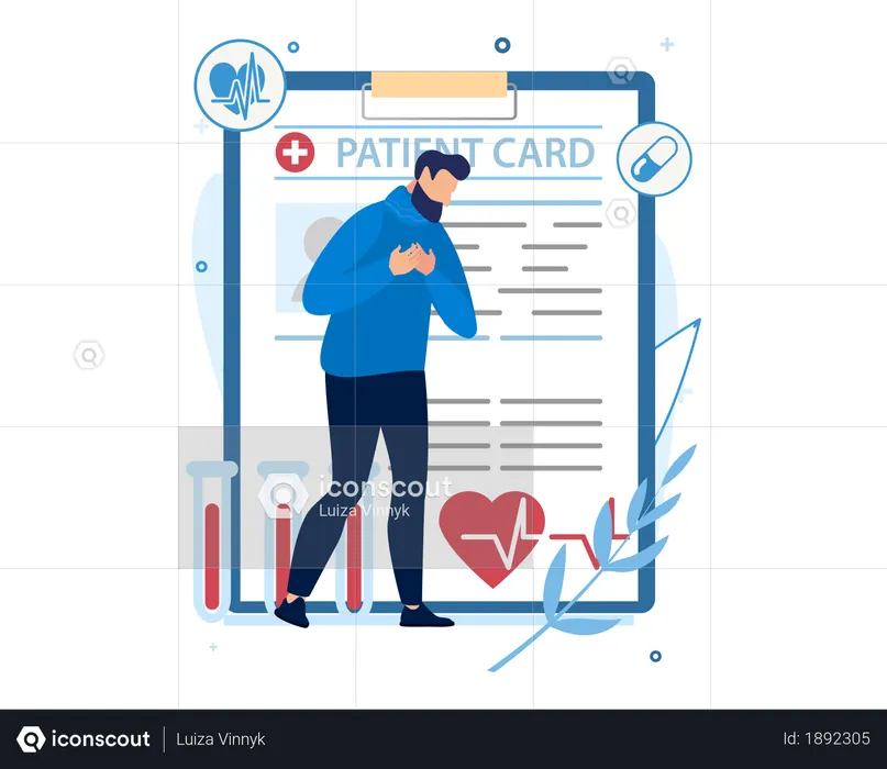 Paciente cardíaco  Ilustração