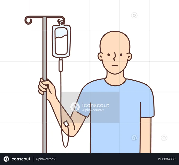 Paciente con cancer  Ilustración