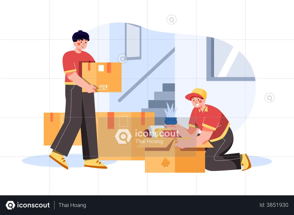Packing and moving services  Illustration