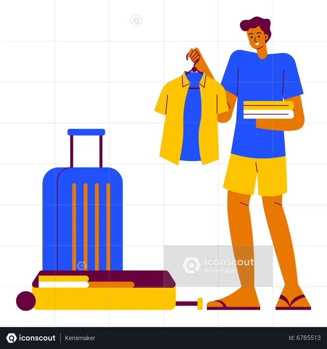 Packing clothes  Illustration