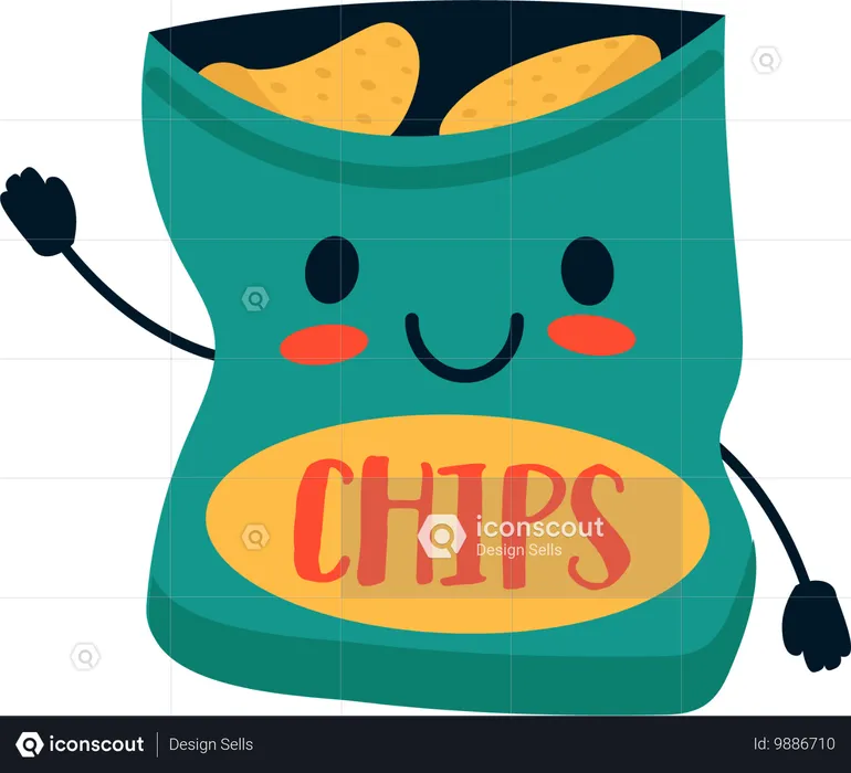 Pacote de chips  Ilustração