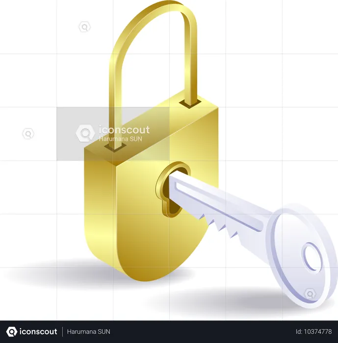 Padlock and key technology  Illustration