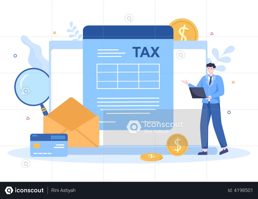 Pagamento de impostos on-line  Ilustração