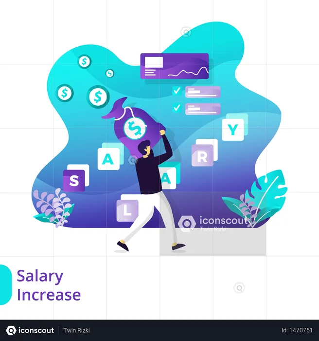 Augmentation de salaire sur la page de destination  Illustration