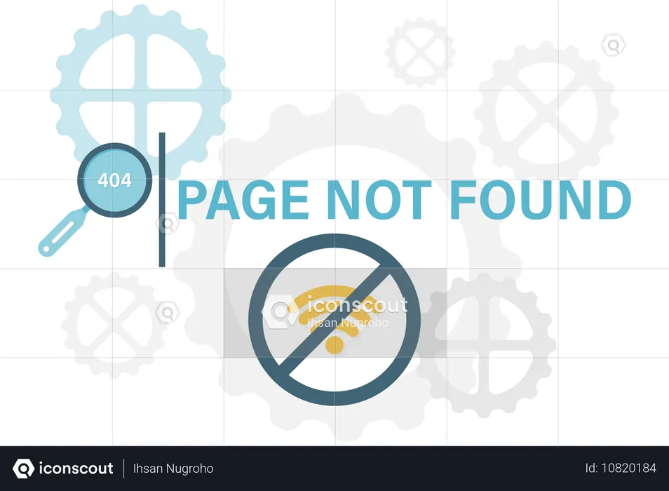 Page not found with gear  Illustration