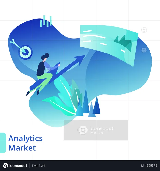 Análise de mercado da página de destino  Ilustração