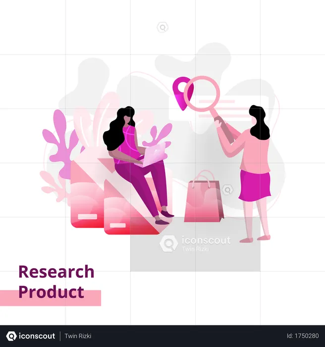 Página de investigación de productos  Ilustración