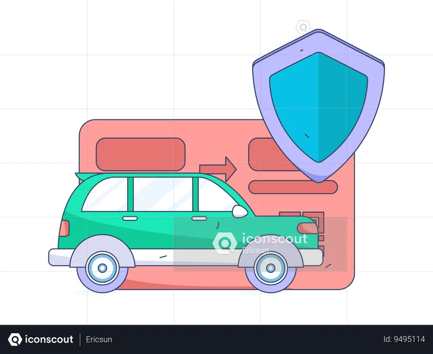 Pago del coche mediante tarjeta  Ilustración