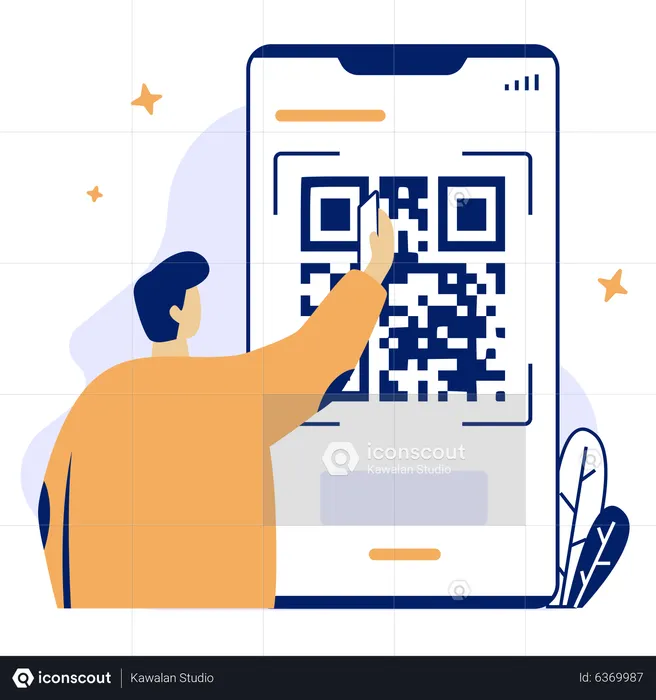 Pago con código QR  Ilustración