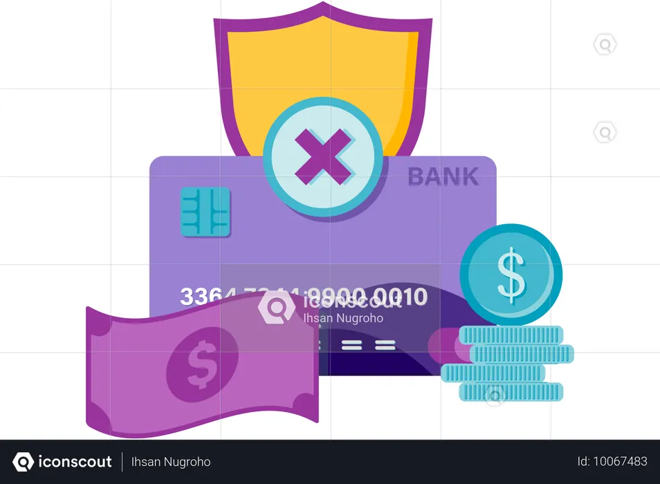 Pago con tarjeta de crédito rechazado  Ilustración