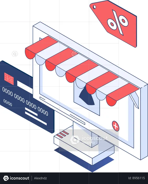 Pago con tarjeta en línea  Ilustración