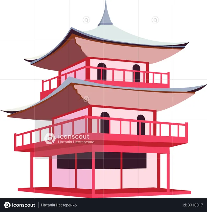 Pagoda japonesa  Ilustración