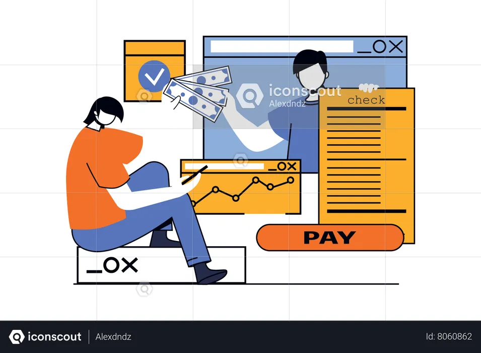 Paiement en ligne  Illustration