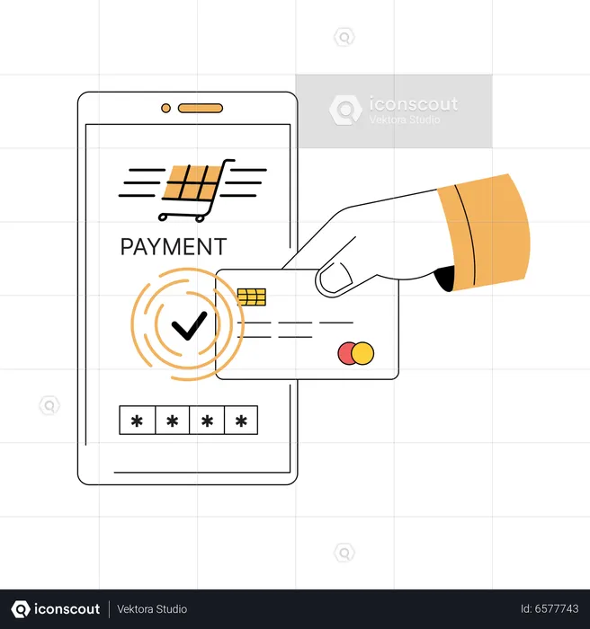 Paiement numérique mobile  Illustration