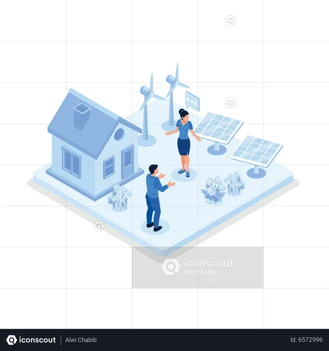 Painéis de Energia Solar  Ilustração